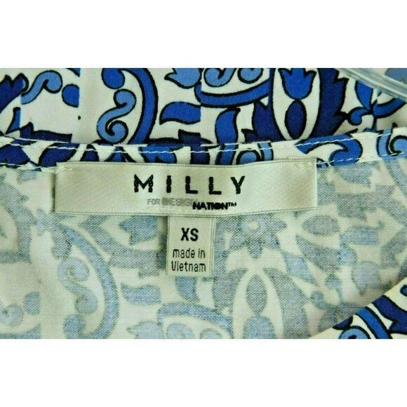 Milly Skirt Set Women's Small XS 2 Pc Cotton Floral Print Blue - Picture 2 of 6